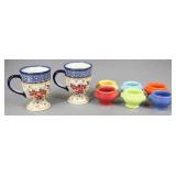 Pottery Cups from Poland/Ceramic Salt Cellars