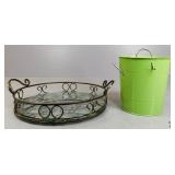 Southern Living Tray & Metal Ice Bucket