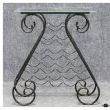 Glass Top Wine Rack Table