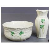 Belleek Vase & Bowl