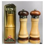 Wm Bounds Walnut & Natural Wood Pepper Mills