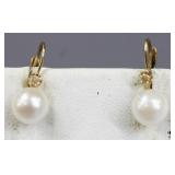 14k Pierced Pearl Earrings