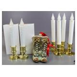 Lighted Candlesticks & Ornament