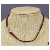 James Avery Sterling Silver Leather Necklace