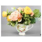 "Meditation" Cup & Saucer Floral Arrangement