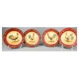 Deccorative Red Rooster Plates
