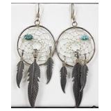 Sterling Silver Dream Catcher Earrings