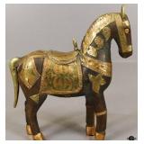 Wood & Metal Horse Figurine