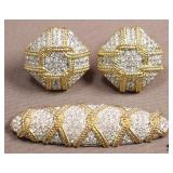 Swarovski Brooch & Clip-on Earring Set