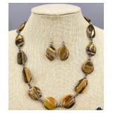 Tiger Eye Necklace & Earrings