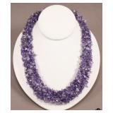 Amethyst Cluster Beaded Necklace