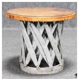 Glass Top Round End Table