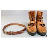 Polo Ralph Lauren Boots 10D - Greg Norman Belt