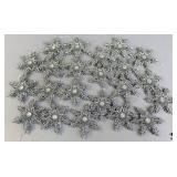 Silver Glitter Christmas Ornaments