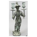 Cast Iron Candlestick Figurine