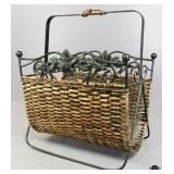 Metal & Wicker Magazine Holder