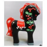 Painted Wood Horse Figurine