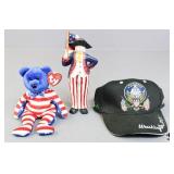 Patriotic TY Beanie Baby, Hat, Figurine