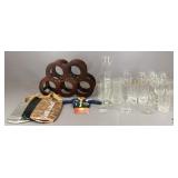 Stemware, Glassware & Wood Wine Rack