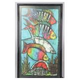 Framed Batik Fabric Panel