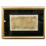 Framed Shadow Box w/Embelished Stained Burlap