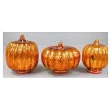 Lighted Glass Pumpkin Set