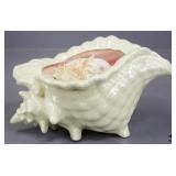 Ceramic Sea Shell Container filled with Shells