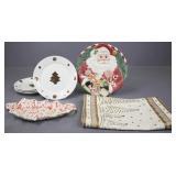 Fitz & Floyd Christmas Plate/Table Runner+