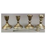 Sterling Candle Snuffer/Wtd. Sterling Candlesticks