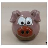 Glazed Stoneware Pig Figurine