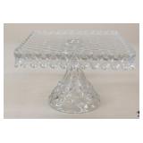 Fostoria "American Clear" Square Glass Cake Stand