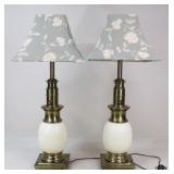Pair of Stiffel Brass/Porcelain Lamps