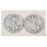 Walking Liberty Silver Half Dollars / 2 pc