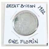 1922 Great Britain Florin 50% Silver Coin