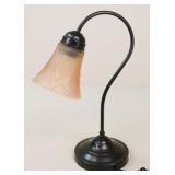 Metal Desk Lamp w/Glass Shade