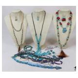 Necklaces, Earrings / 17 pc