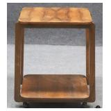 Wood End Table On Wheels