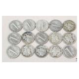 1937-1945 Liberty Dimes / 15 pc