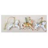 Lenox Carousel Animal Ornaments / 3 pc