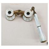 Mother of Pearl Brass Opera Glasses. Paris