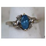 Size 6 - 10K White Gold Ring w/Stone