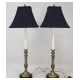 Pair of Metal Candlestick Lamps