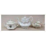 Porcelain Teapots / 3 pc