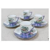 Lusterware Cups & Saucers - Made in Occupied Japan