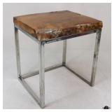 Wood Top Metal Accent Table
