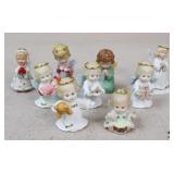 Porcelain Angel Figurines / 9 pc