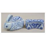 Ceramic Trinket Boxes / 2 pc