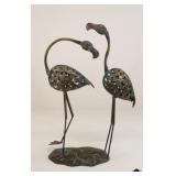 Large Metal Flamingo Figure