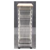 Rolling Elfa Storage w/Wood Top