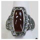 Sz 6.75 Sterling Ring w/ Stone